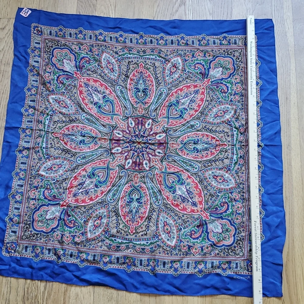 Vintage square silk paisley scarf